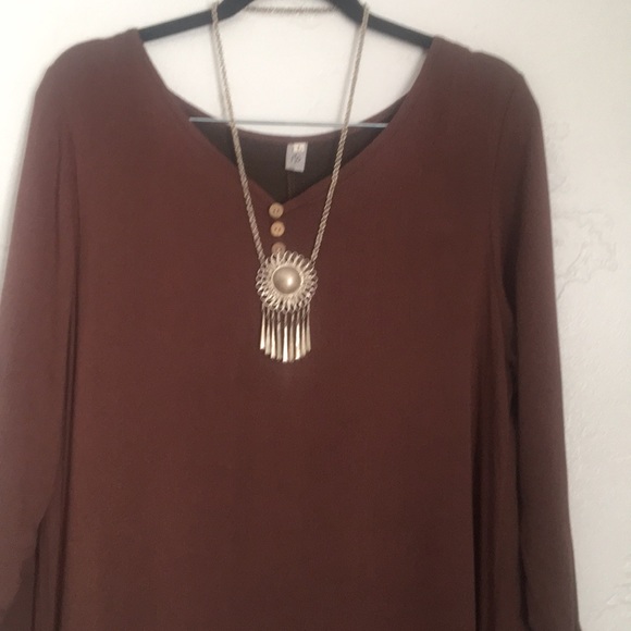 Hanyi Fushi Large Maxi Brown Dress - Picture 2 of 9